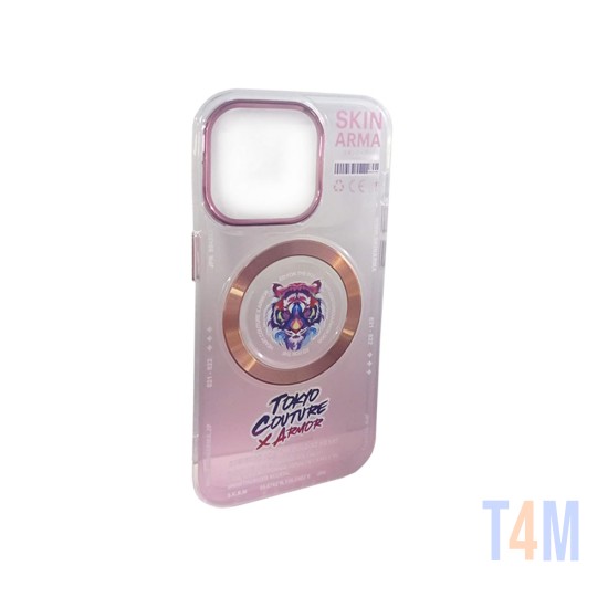 Capa Magnetic Skinarma Para Apple iPhone 14 Pro Rosa